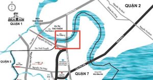 Hình vị trí cầu Thủ thiêm 4